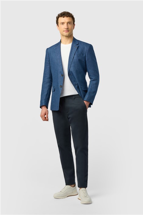 Ted Baker Tailored Fit Blue Texture Linen Blazer