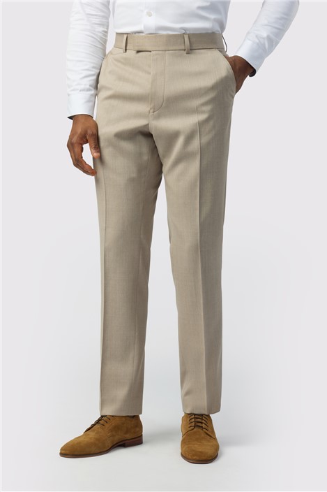 Ted Baker Tailored Fit Super 100s Taupe Twill Trousers