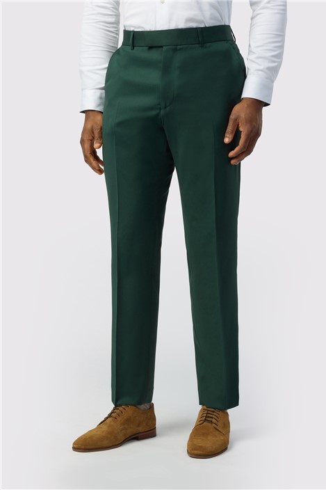 Ted Baker Tailored Fit Super 100s Green Twill Trousers
