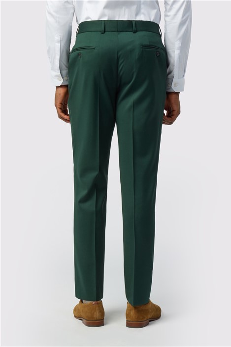 Ted Baker Tailored Fit Super 100s Green Twill Trousers