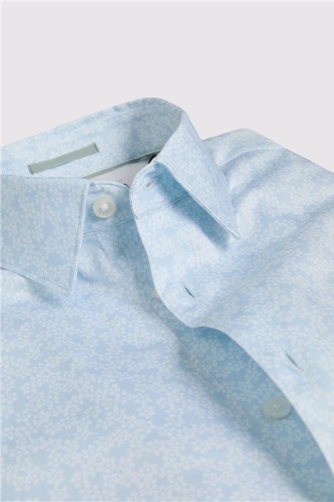 Ted Baker Slim Fit Light Blue Scattered Floral Shirt