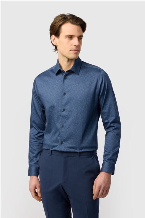Ted Baker Slim Fit Navy Base Floral Stencil

