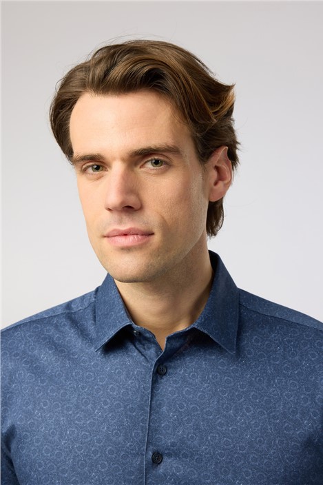 Ted Baker Slim Fit Navy Base Floral Stencil
