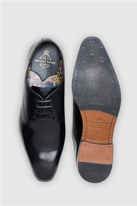 Antique Rogue Tommy Black Leather Derby Shoe