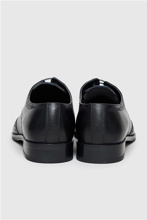 Antique Rogue Luca Black Leather Brogues