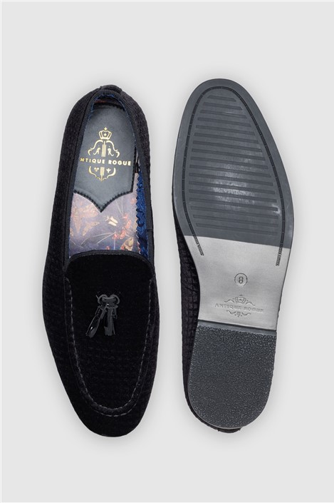 Antique Rogue Henry Black Velvet Loafer