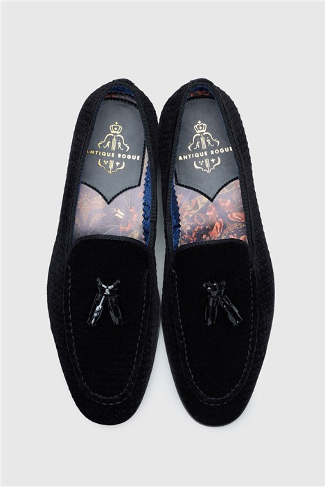 Antique Rogue Henry Black Velvet Loafer