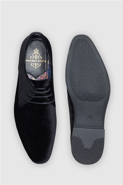Antique Rogue Johnny Black Velvet Derby Shoe