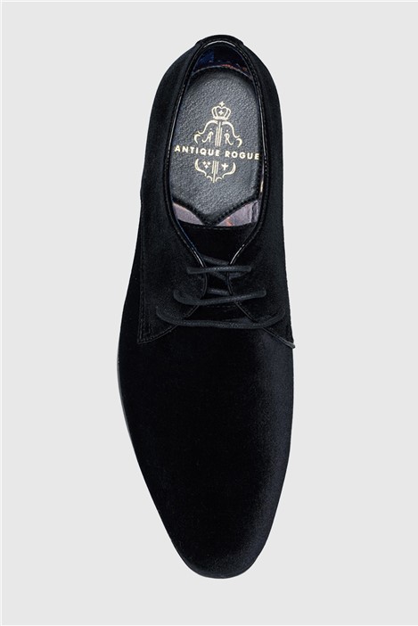 Antique Rogue Johnny Black Velvet Derby Shoe