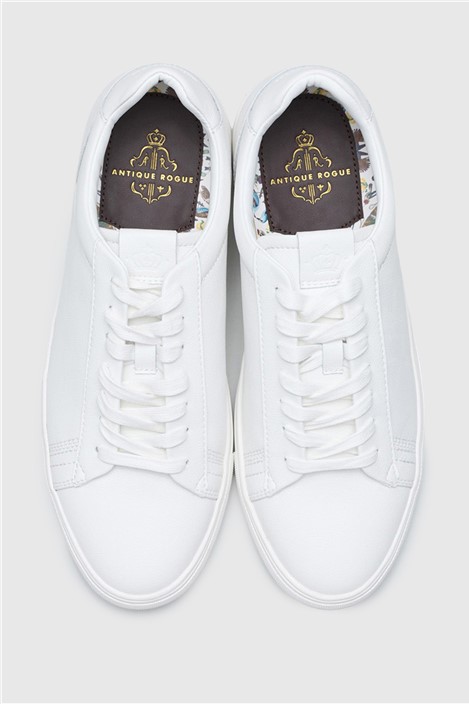 Antique Rogue Gibbs White Leather Trainer
