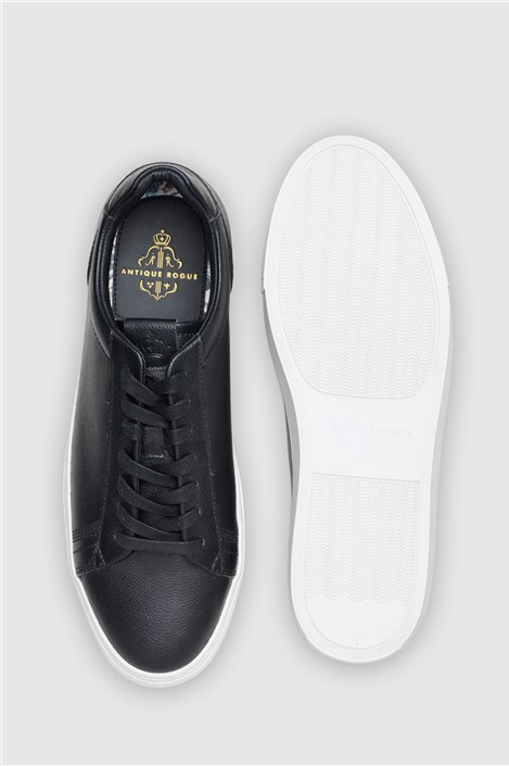 Antique Rogue Gibbs Black Leather Trainer