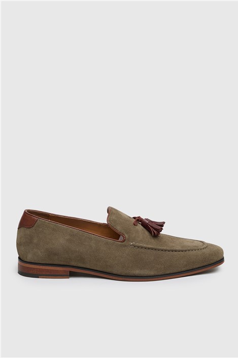 Antique Rogue Chester Olive Suede Tassel Loafer