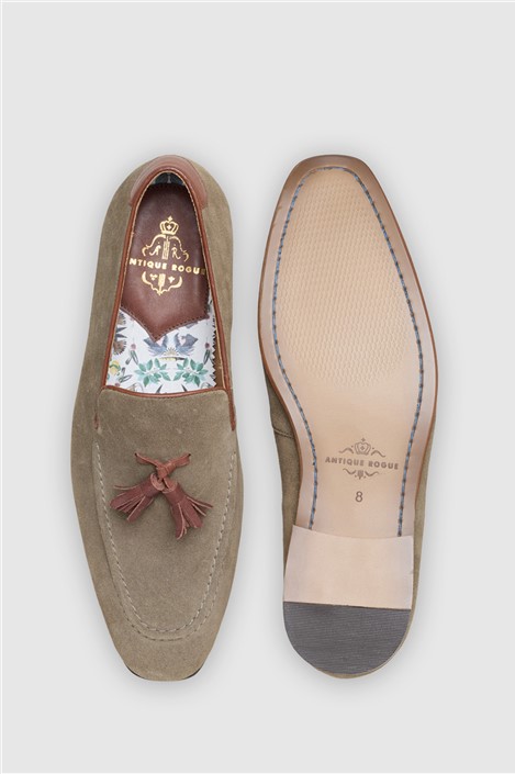 Antique Rogue Chester Olive Suede Tassel Loafer
