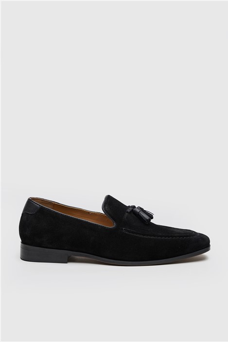 Antique Rogue Chester Black Suede Tassel Loafer