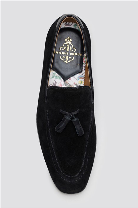 Antique Rogue Chester Black Suede Tassel Loafer