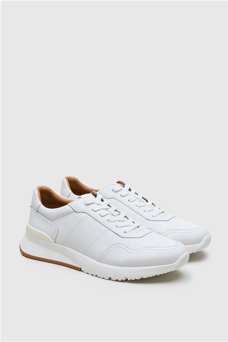 Antique Rogue Palmer White Leather Smart Trainer