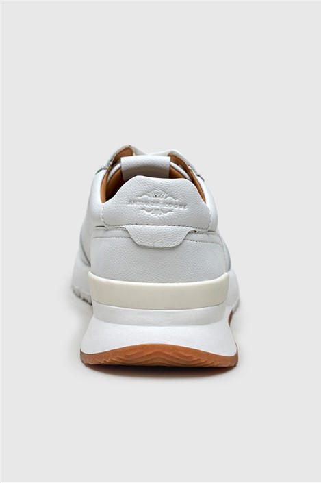 Antique Rogue Palmer White Leather Smart Trainer