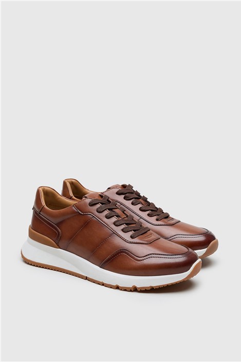 Antique Rogue Palmer Tan Leather Smart Trainer