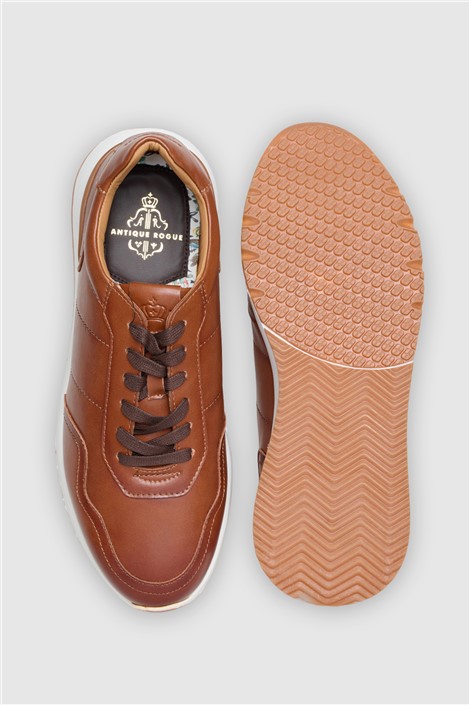 Antique Rogue Palmer Tan Leather Smart Trainer