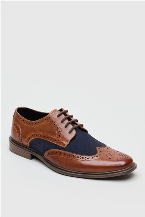 Antique Rogue Rochdale Tan Leather Two Tone Brogue