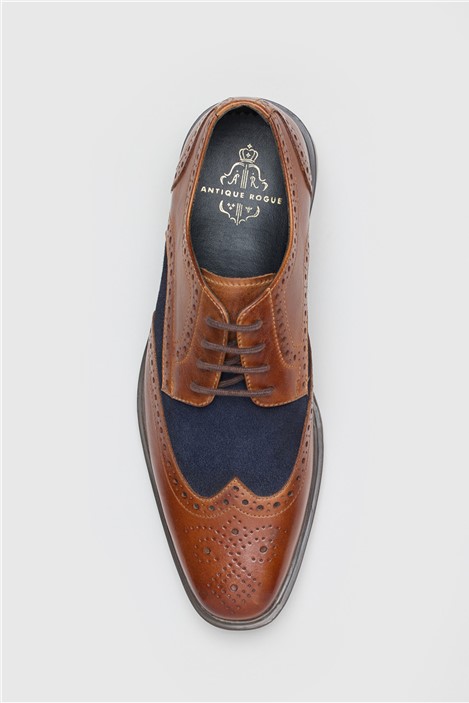 Antique Rogue Rochdale Tan Leather Two Tone Brogue