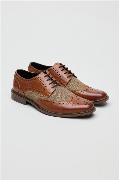 Antique Rogue Rochdale Tan Leather Two Tone Brogue