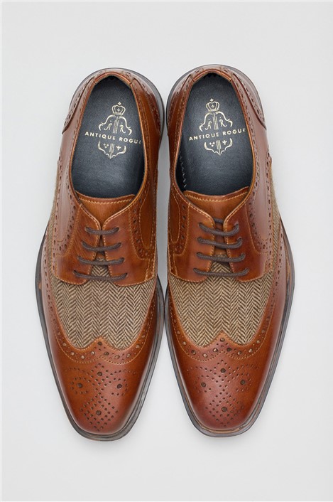 Antique Rogue Rochdale Tan Leather Two Tone Brogue