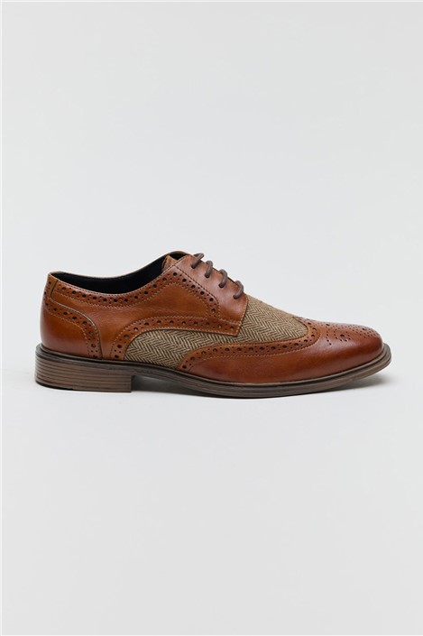 Antique Rogue Rochdale Tan Leather Two Tone Brogue