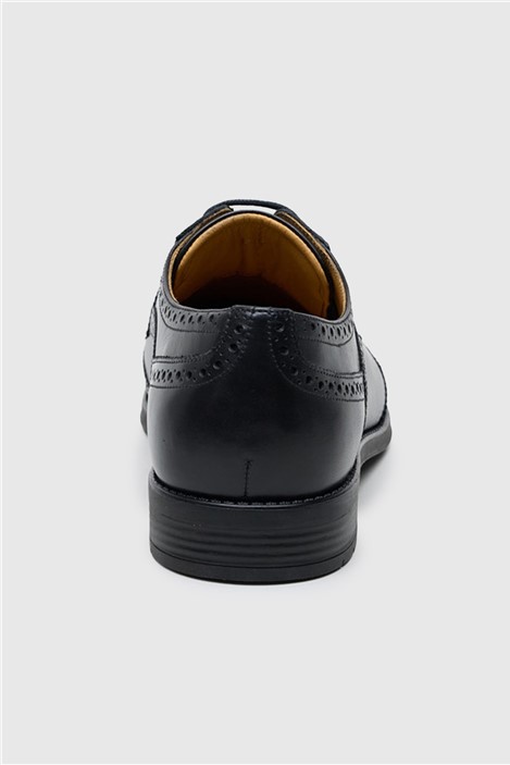 CitiFlex Cannon Black Leather Brogue Derby Shoe