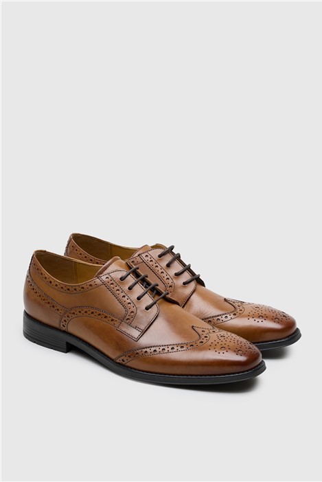 CitiFlex Cannon Tan Leather Brogue Derby Shoe