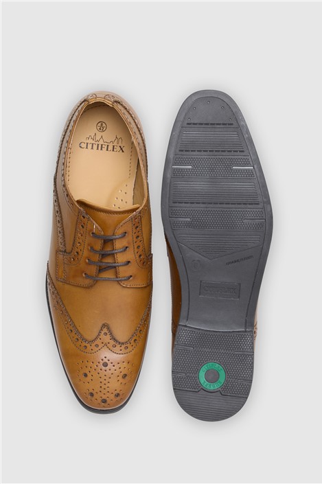 CitiFlex Cannon Tan Leather Brogue Derby Shoe