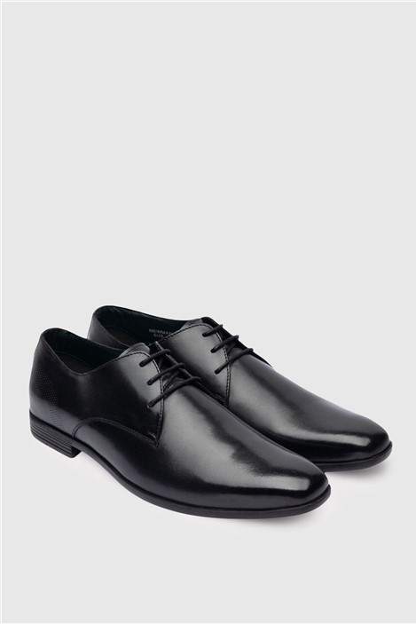 Racing Green Newman Black Leather Shoes
