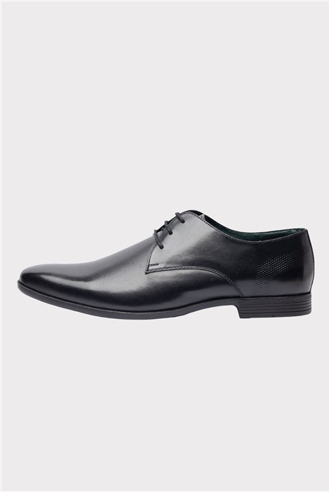 Racing Green Newman Black Leather Shoes