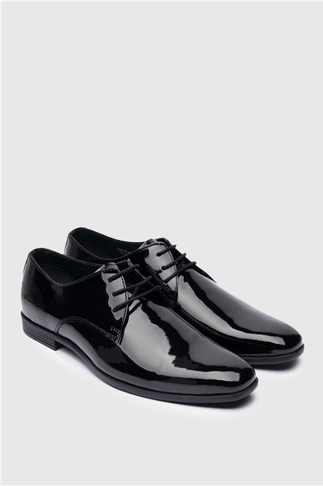 Racing Green Newman Black Patent Shoe