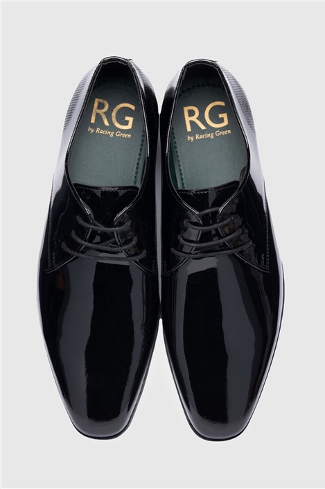 Racing Green Newman Black Patent Shoe