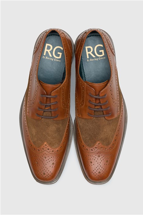Racing Green Tan Leather Dale Brogues