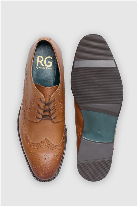 Racing Green Max Tan Leather Brogues