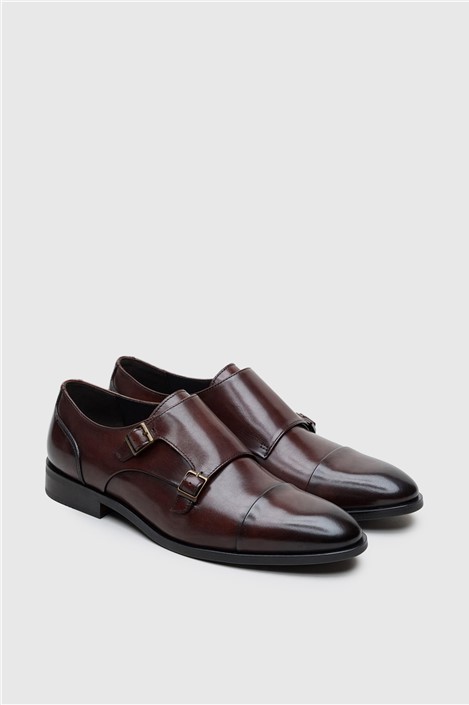 Racing Green Montoy Brown Leather Monk Shoe