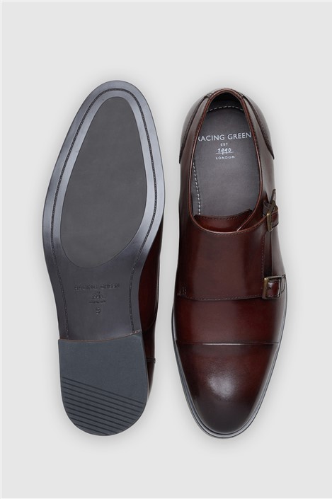 Racing Green Montoy Brown Leather Monk Shoe