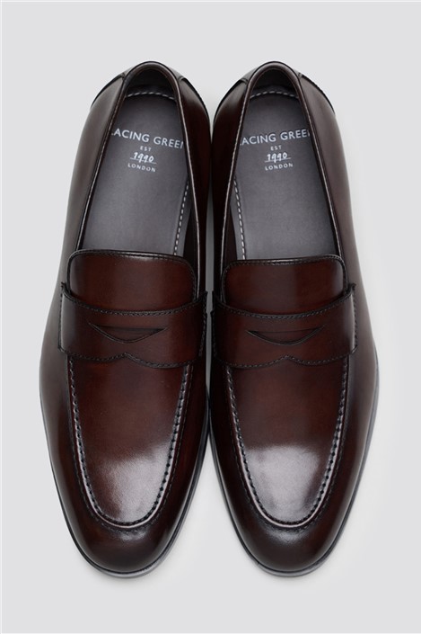 Racing Green Elliot Brown Leather Smart Loafer