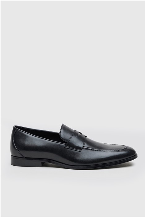 Racing Green Elliot Black Leather Smart Loafer