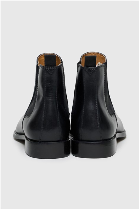 Racing Green Collins Black Leather Chelsea Boots