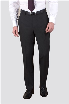  Charcoal Plain Weave Tailor Fit Trousers