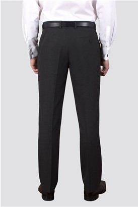  Charcoal Plain Weave Tailor Fit Trousers