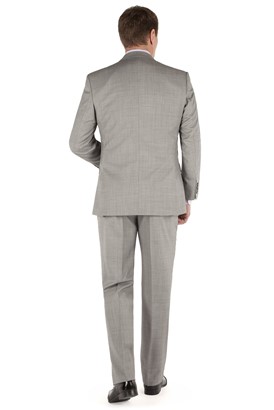  Regular Fit Light Grey Sharkskin Suit Jacket