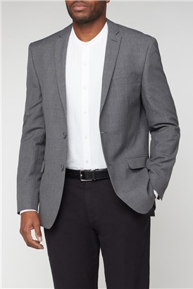  Slim Fit Grey Checked Suit Jacket