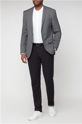  Slim Fit Grey Checked Suit Jacket