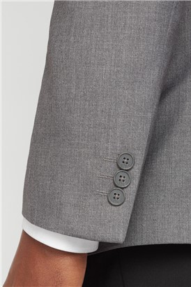  Grey Plain Weave Slim Fit Suit Jacket