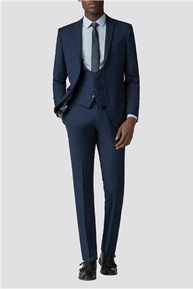 Branded Sapphire Twill Slim Suit Jacket