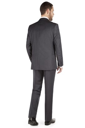  Grey Striped Regular Fit Suit Jacket